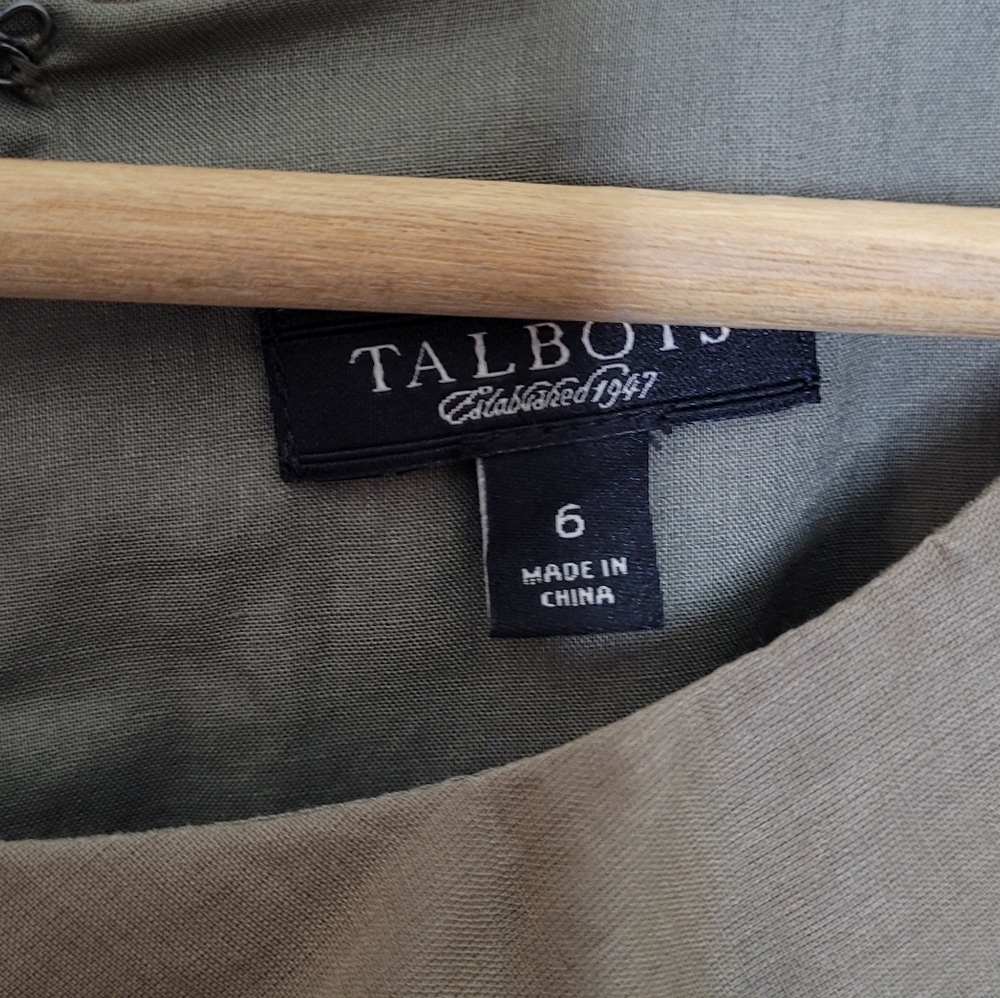 Talbots Tiered Midi Dress Rosette Belt Size 6 100% Cotton - Picture 5 of 6